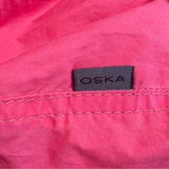 OSKA Sz 2 (Sz 8/10) Hot Pink Pocket Funnel Neck Oversized Buttoned Dress - Picture 10 of 14